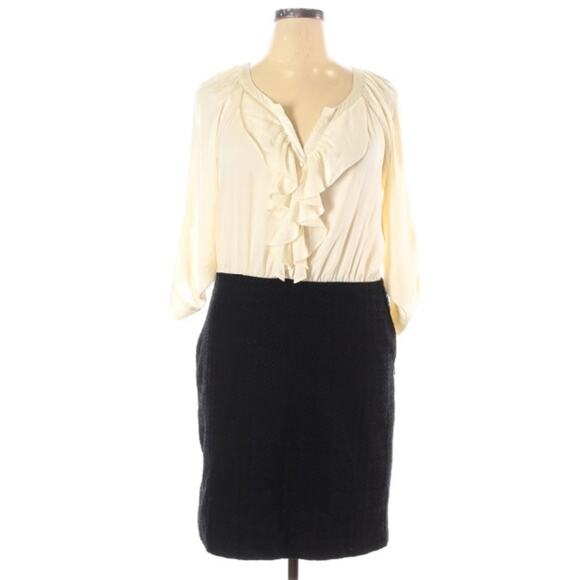 NWT Loft ruffle front career dress tweed - Picture 1 of 5